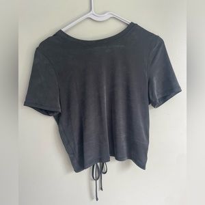 lululemon black top with open back